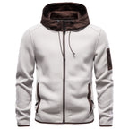 Men's Suede & Fleece Spliced Hoodie Jacket 2026 Winter Thick Warm Zip-Up Sweatshirt Casual Outerwear