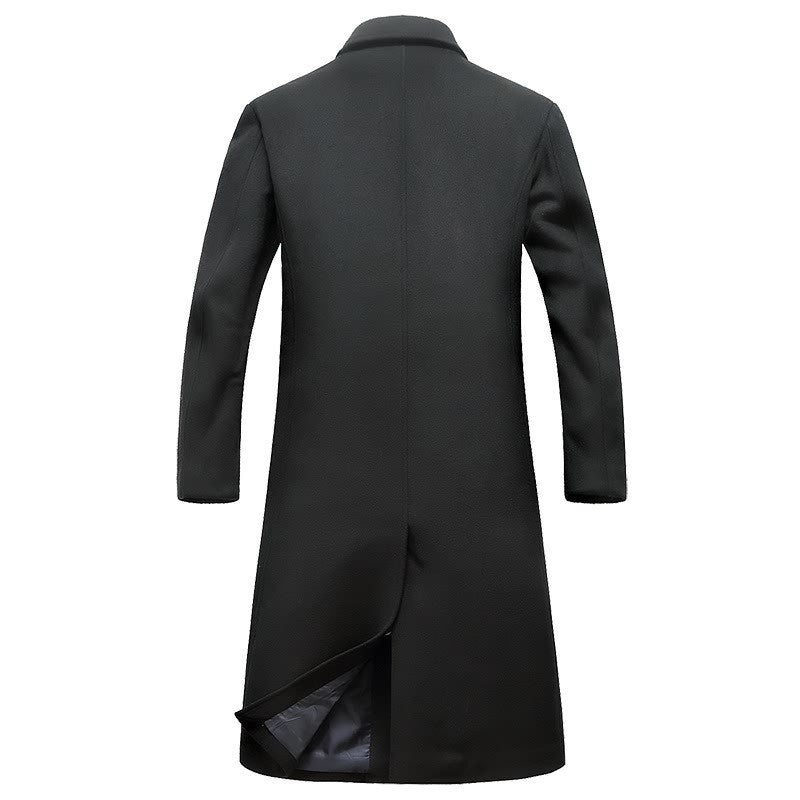Herren Trenchcoat aus Wolle mit Umlegekragen, lang, aus Wolle und Wollmischungen, Wolljacke, Mantel | JJ-YF601 