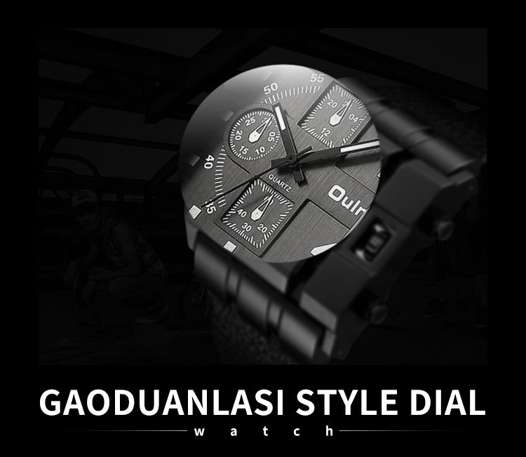 Herrenarmbanduhr Militär Armee Quadratisch Großes Zifferblatt Uhr Sport Lederarmband Quarzuhr | 3364 