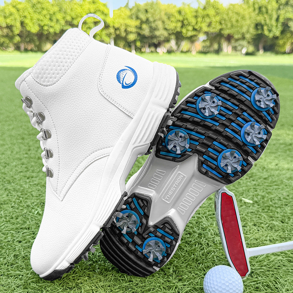Thestron Men's High-Top Winter Golf Shoes Water-Resistant & Anti-Slip Spiked Trainers Big Sizes