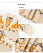 Herren Wind Jacquard Strickpullover Langarm Oberbekleidung Jacke Top | SY0052 