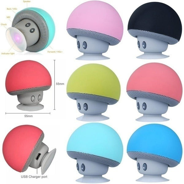 Wireless Mini Bluetooth Speaker Mushroom Head Portable BT Speaker Suction Cup Mobile Phone Tablet Subwoofer | 2023