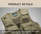 Herren Multi Taschen Cargo Weste Angeln Pullover Für Klettern Camping Wandern Sommer Weste Top 