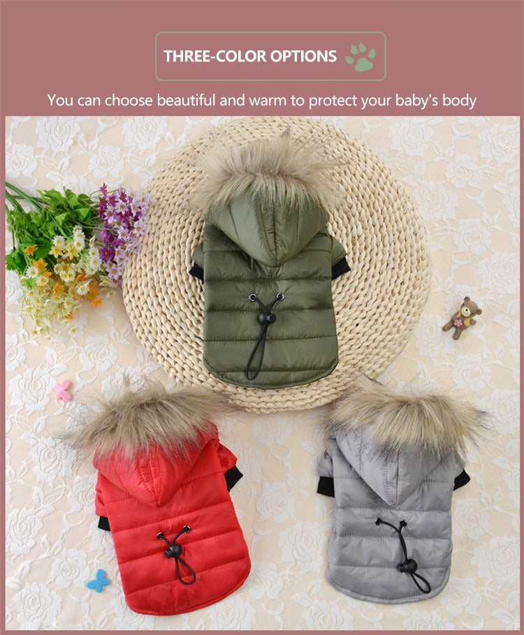 Pet Clothing Winter Puffer Coat Luxury Cotton Light Warm Down Jacket Dog Two-Leg Cotton Suit Pet Clothes |