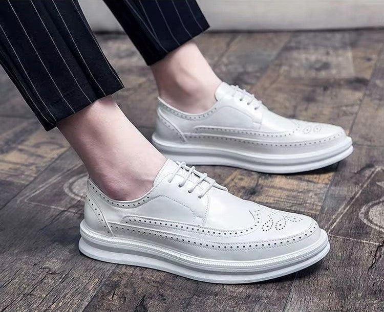 Herren Formelle Lederschuhe Kleid Hochzeit Oxford Brogue Männliche Schuhe Arbeitsstiefel 