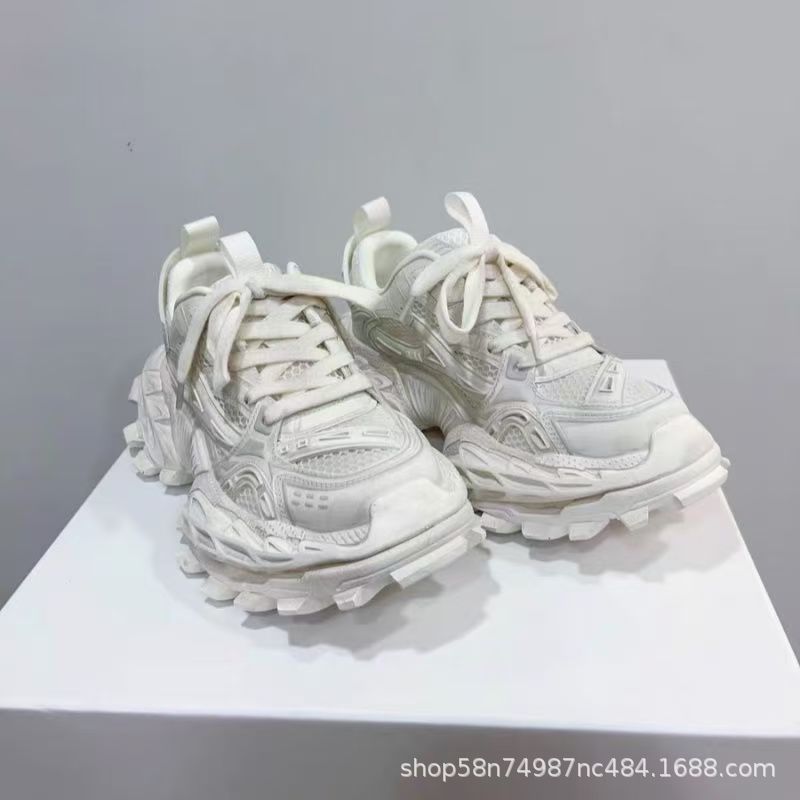 Men's Genuine Leather Height-Increasing Dad Sneakers 2026 Chunky Mesh & Leather Casual Shoes with Elevated Sole