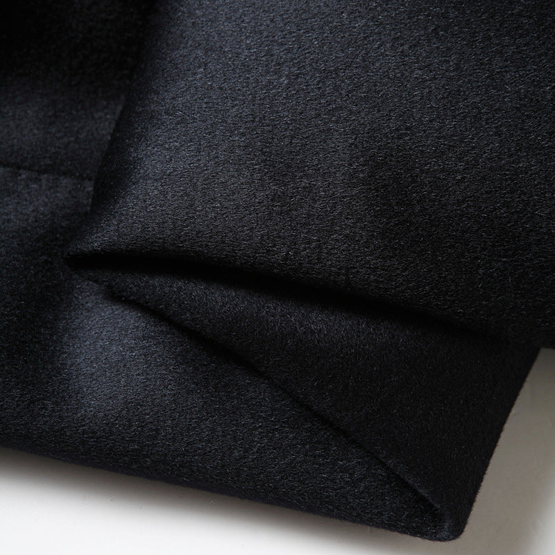 Benji Men's Wool Blend Overcoat with Detachable Rabbit Fur Lining | Winter Business Casual Topcoat for Men | Thick Mid-Length Wool Jacket| SDN682