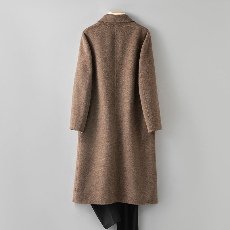 100% Wool Double-Faced Long Overcoat | Men’s Premium Knee-Length Wool Coat | Tailored Business & Casual Outerwear | 86713