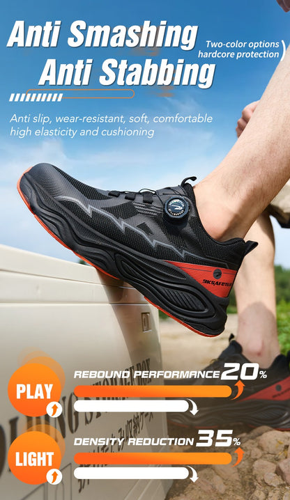 Men's Steel Toe Safety Boots: Anti-Smash & Anti-Puncture Kevlar Sole Protection Safety Boots | 7928