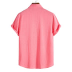 Einfarbiges Herrenhemd mit Revers und kurzen Ärmeln im Business-Casual-Sommerstil | CCS05 