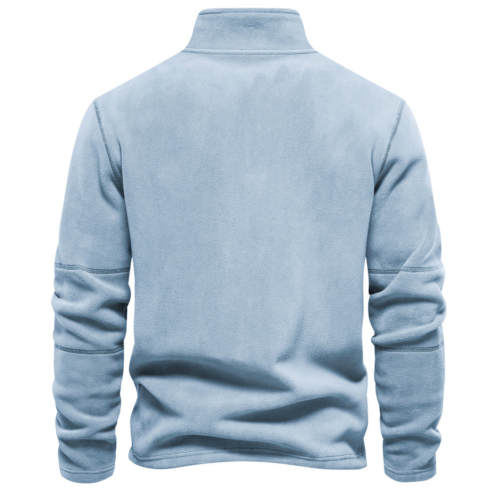 Herren Fleece Pullover Sweatshirts | Herbst-Winter 2025 Europa Mode | Half-Zip Stehkragen Tops | HD08 