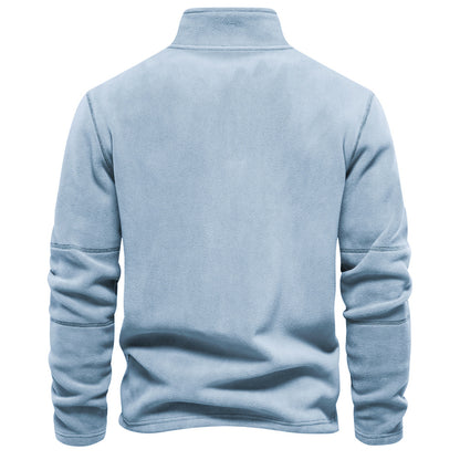 Herren Fleece Pullover Sweatshirts | Herbst-Winter 2025 Europa Mode | Half-Zip Stehkragen Tops | HD08 