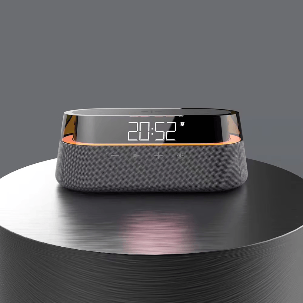 Nachttisch-Radiowecker mit kabellosem Laden und Nachtlicht Modernes All-in-One-Design | S39W 