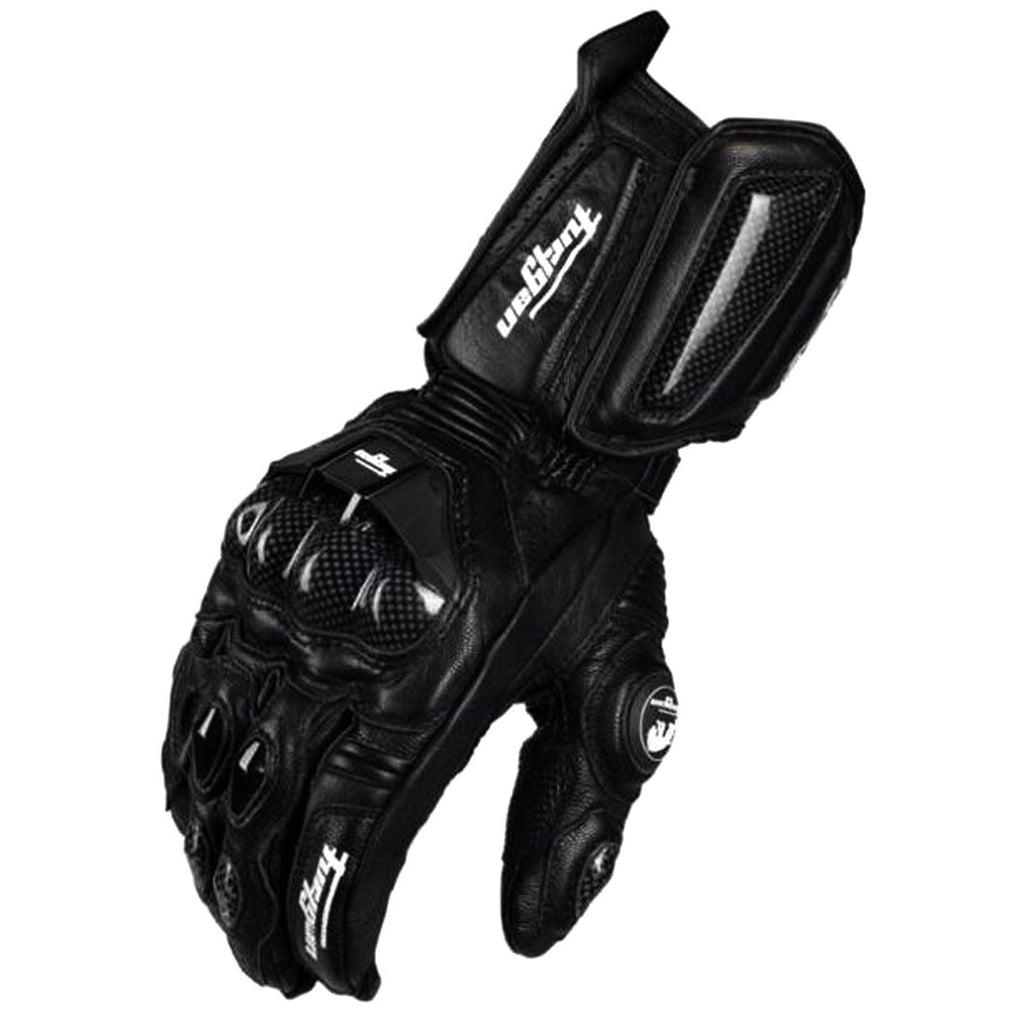 Furygan AFS10 Leather Motorcycle Gloves | Carbon Fiber Racing Gauntlets with Knuckle Protection & Ventilation for Sport Riding | JC001