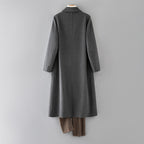 100% Wool Double-Faced Long Overcoat | 2026 Handcrafted Knee-Length Coat with Padded Shoulders | Premium Winter Outerwear | 86767