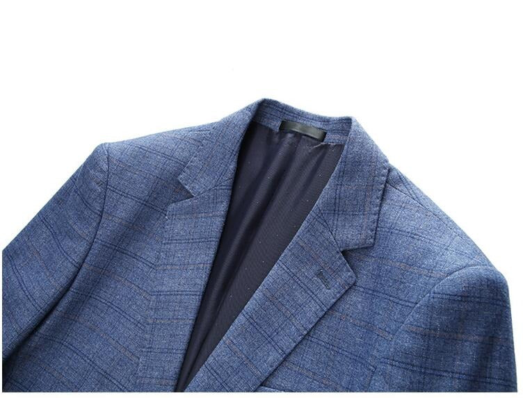 Dreiteiliger Anzug im britischen Stil für Herren, Business Casual, kariert, für Bräutigam und Hochzeitskleid, schmale Anzüge | 6835