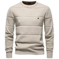Men's Crew Neck Knit Sweater | 2026 Autumn Business Casual Pullover | Warm Cotton-Blend Jacquard Jumper | SW248