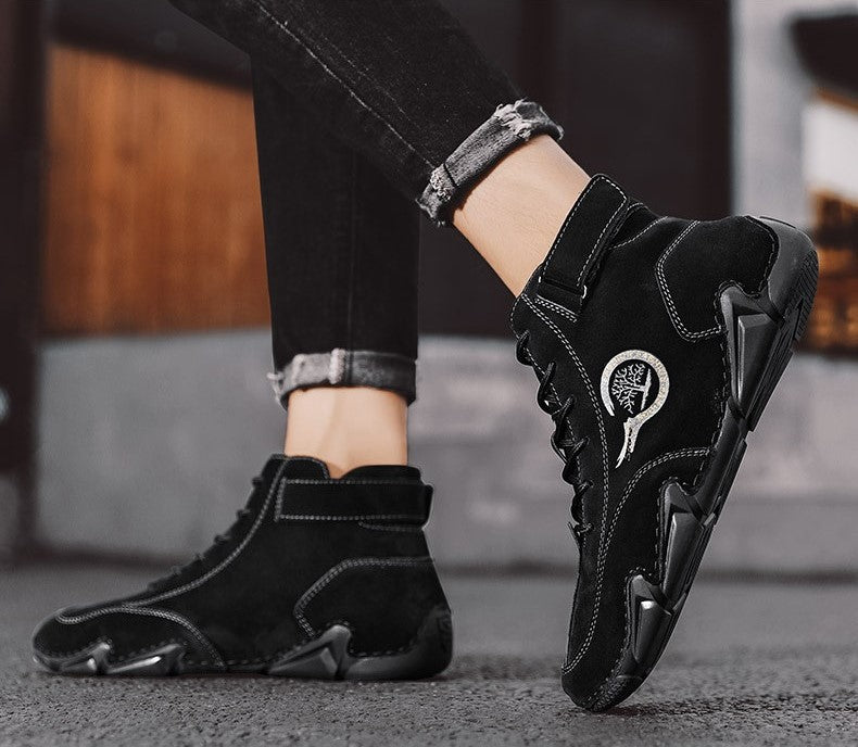 Flache kurze Herrenstiefel, Modetrend, Outdoor, echte, lässige Martin-Stiefeletten | 88377 