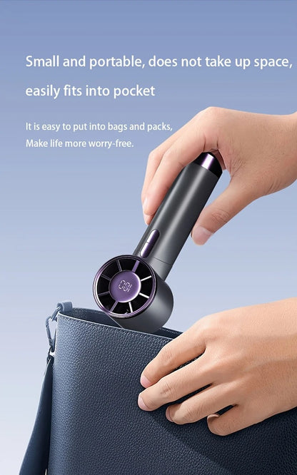 Turbo-Handventilator mit LED-Anzeige, 100-stufiger, über USB wiederaufladbarer Mini-Ventilator, tragbarer Kühlventilator für den Außenbereich | DS1013 