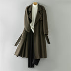 2026 New 100% Wool Double-Faced Long Coat | Men's Handcrafted Overcoat with Belt | Premium Knee-Length Winter Outerwear | 86740