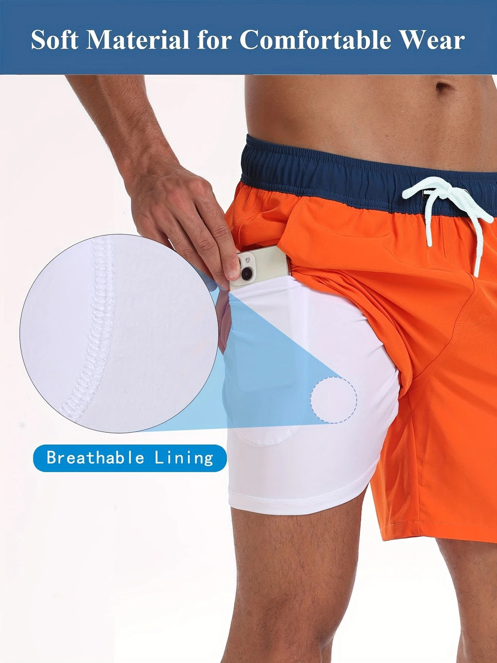Schnelltrocknende Sommer-Strandshorts für Herren, mit Milchseide gefütterte Badehose für Männer | 265SCTK 