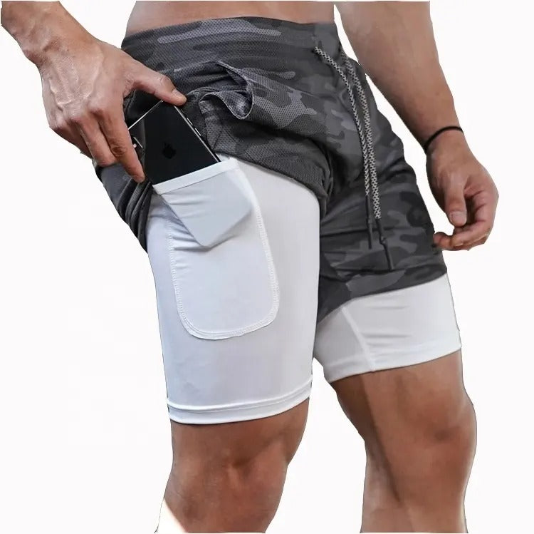 Gemütliche, kurze, sportliche Sportshorts für Herren mit Taschen, elastische Freizeitshorts | DK-858 
