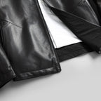 Men’s Genuine Cowhide Leather Jacket | Reversible Fur-Lined Mid-Length Coat | Business Casual Winter Outerwear | 8803