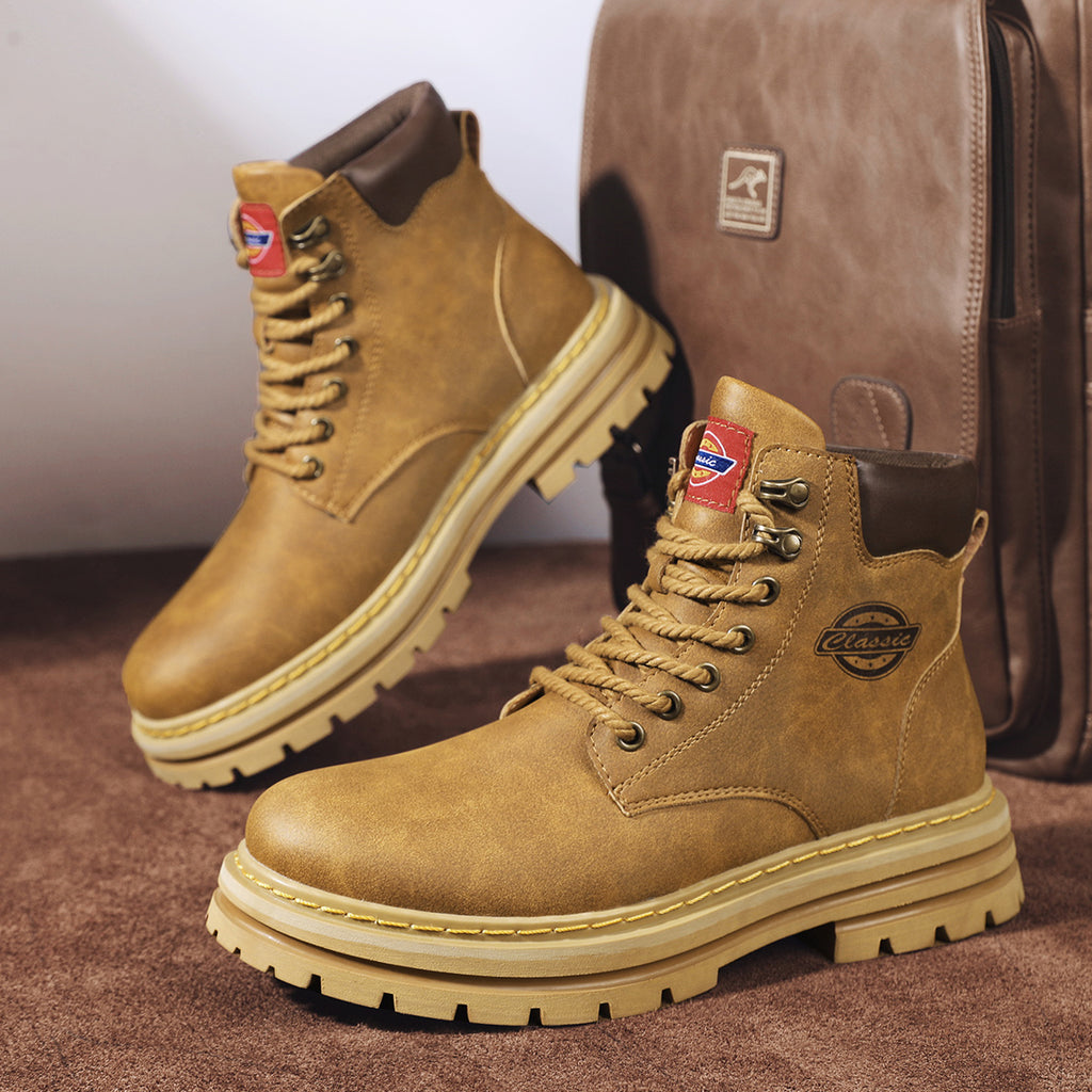 Herren-Lederstiefel im britischen Stil, High-Top-Arbeitskleidung, Freizeitschuhe | 6005 