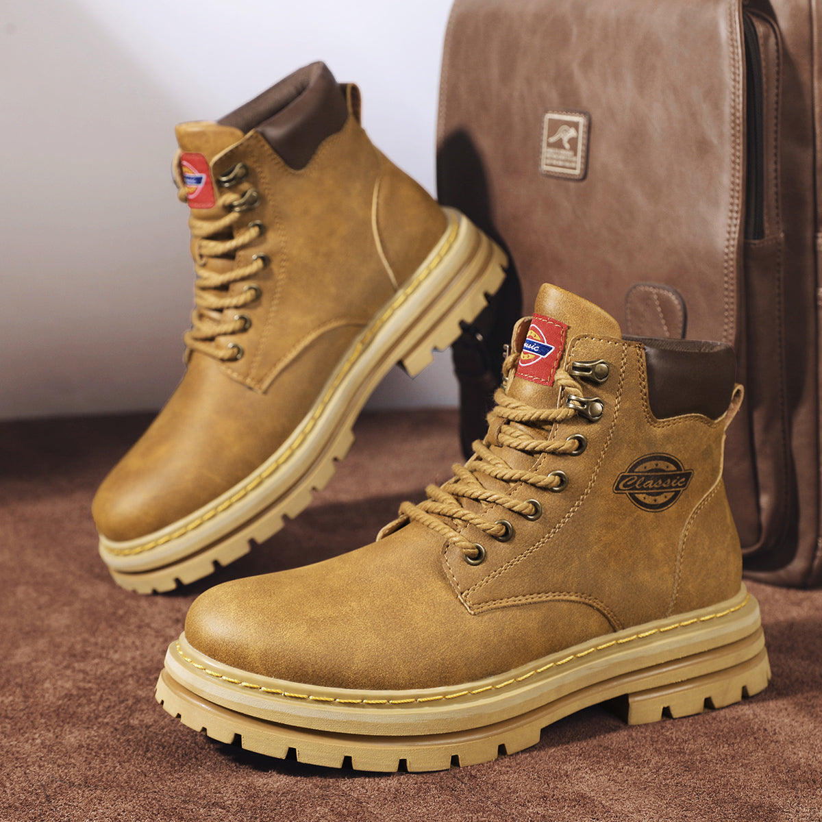 Herren-Lederstiefel im britischen Stil, High-Top-Arbeitskleidung, Freizeitschuhe | 6005 