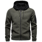 Men's Suede & Fleece Spliced Hoodie Jacket 2026 Winter Thick Warm Zip-Up Sweatshirt Casual Outerwear