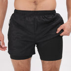 Herren Sommer Polyester 2 in 1 Schnelltrocknende Kurze Jogginghose Workout Lauf Gym Shorts | DK-903 