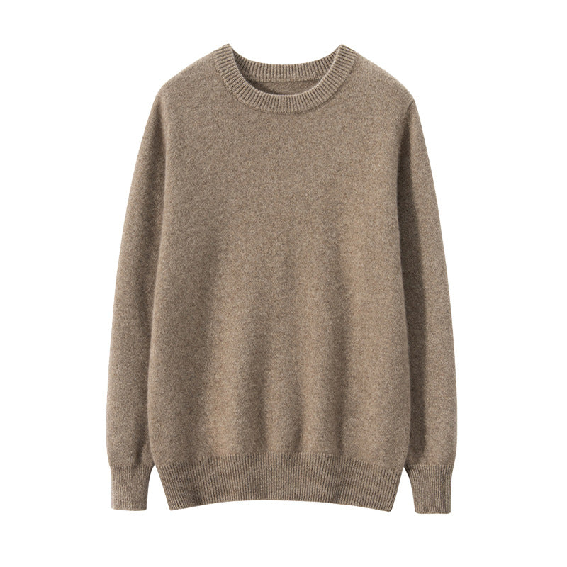 Men's Premium Cashmere Blend Sweater Chunky Knit Crew Neck Pullover Winter Warm Relaxed Fit Knitwear | JW-039