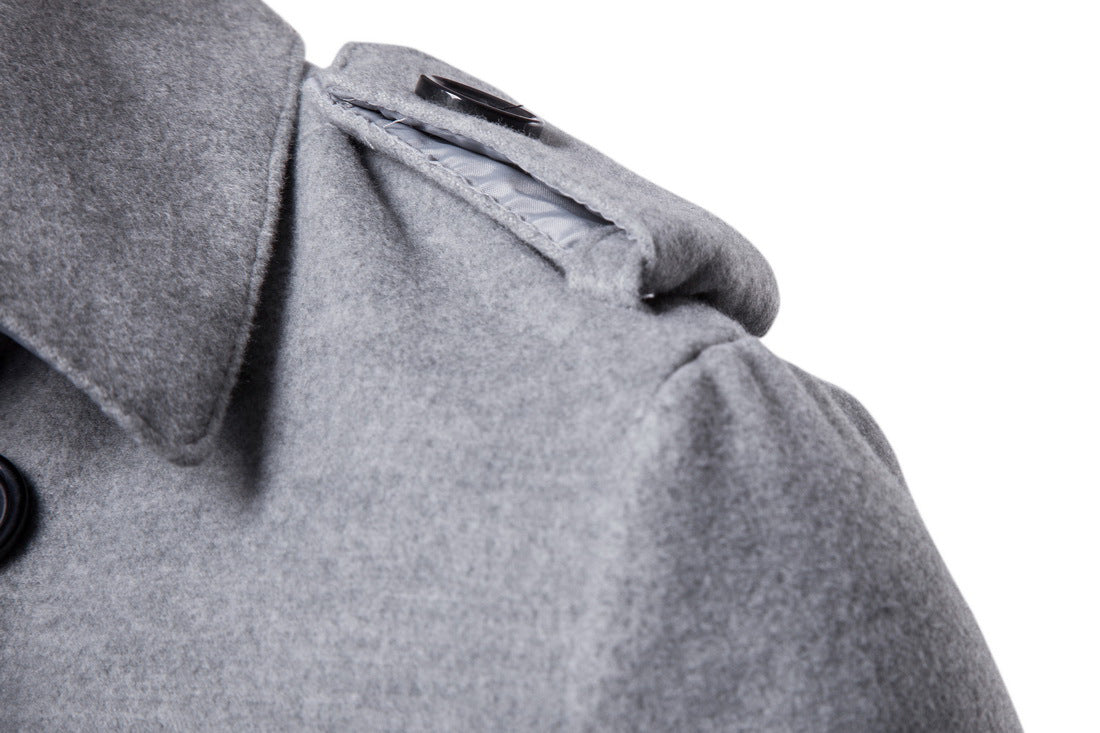 Herren Formeller Business Herbst Winter Casual Revers Zweireihiger Premium Baumwollmantel Langer Trenchcoat Jacke | 9280 