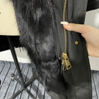 Echter Premium-Fuchspelz, warme Parka-Jacke mit Kapuze, echtes Nerzpelz-Futter, Mantel | 209 