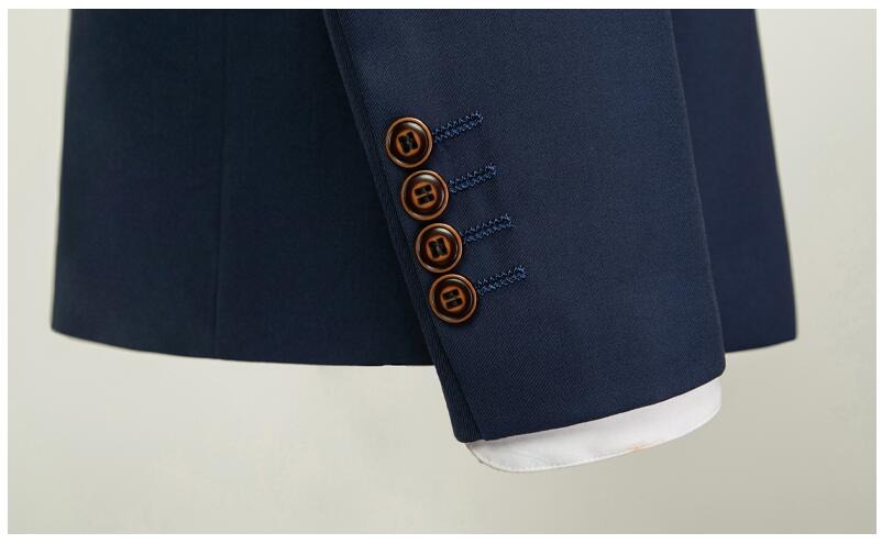 Lässiger Business-Anzug für Herren mit Stehkragen, einfarbig, einreihiger Zhongshan-Zweiteiler | 203 