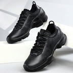 Men’s Leather Waterproof Walking Trainers | Business Casual Outdoor Sneakers | Soft Cushioned Comfort Shoes