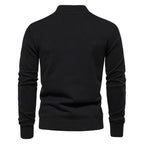 Herren-Strickjacke aus Baumwolle mit Zopfmuster, Taschen, Stehkragen, Button-Down-Pullover | CW61 