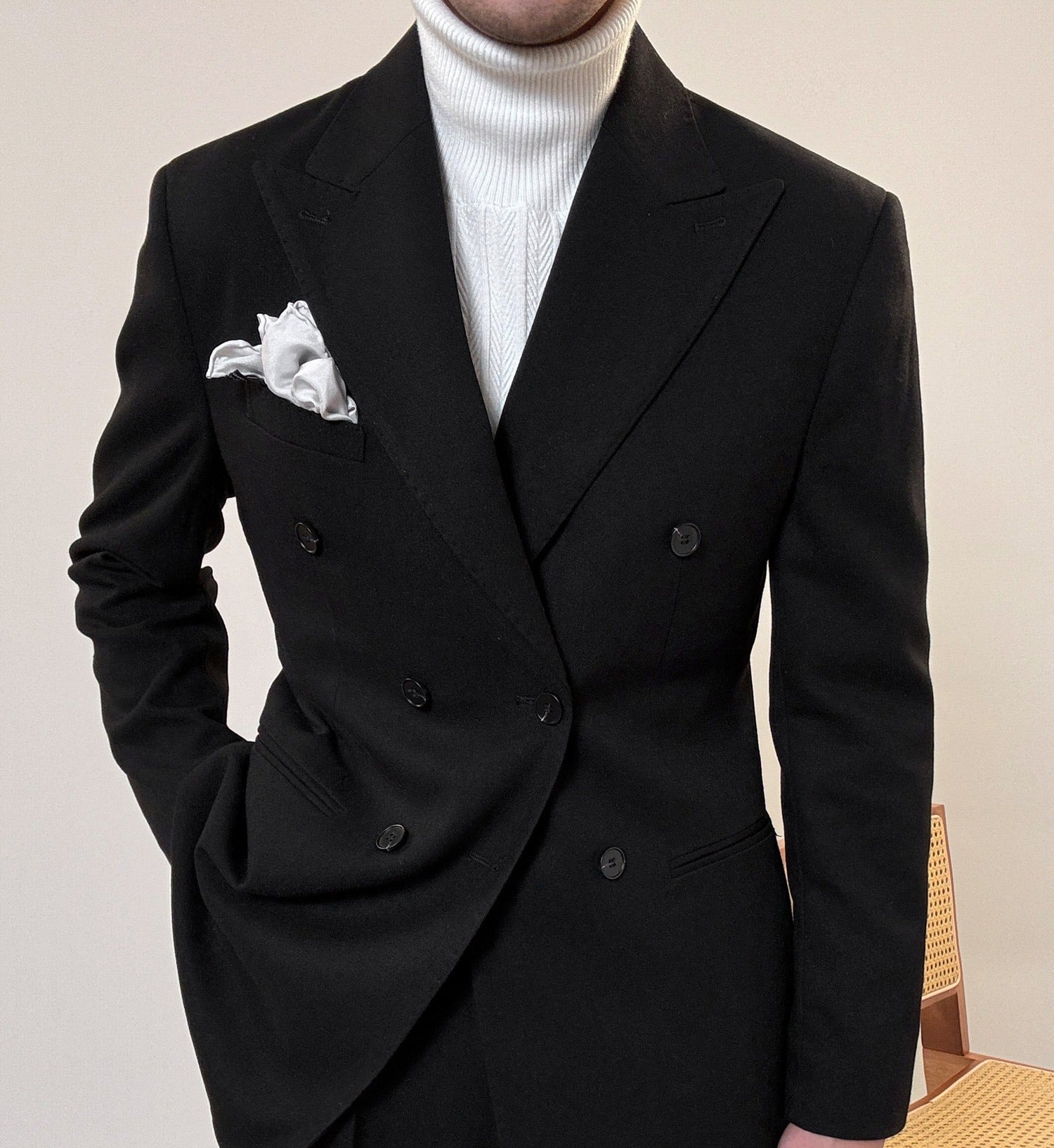 Hochwertiger italienischer zweireihiger Herrenanzug mit Reverskragen, leger, formell, 2-teilig, Anzugjacke und Hose | JSN692 
