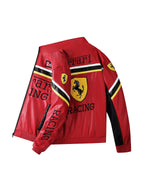F1 Heavy Embroidery PU Leather Jacket | Unisex Fleece-Lined Racing Coat Waterproof Windproof Streetwear