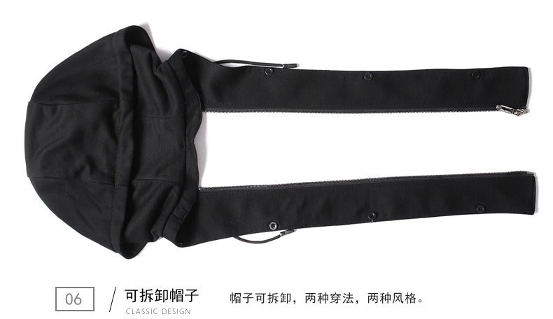 Herren Wolljacke mit abnehmbarer Kapuze, winddicht, mittellanger Mantel, lässiger, dicker Trenchcoat | 1909-3 