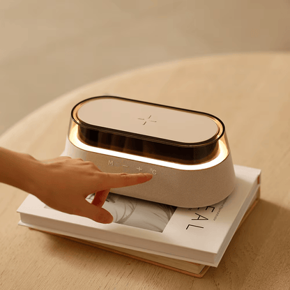 Bedside Alarm Clock Radio with Wireless Charging & Night Light Modern All-in-One Design | S39W