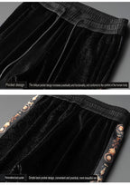 Hochwertiger, warmer, vielseitiger 2-teiliger Sportanzug mit Kapuze aus Samtstoff | 2091 