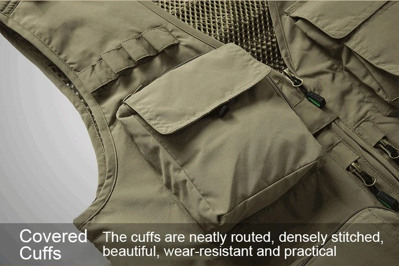 Herren Multi Taschen Cargo Weste Angeln Pullover Für Klettern Camping Wandern Sommer Weste Top 