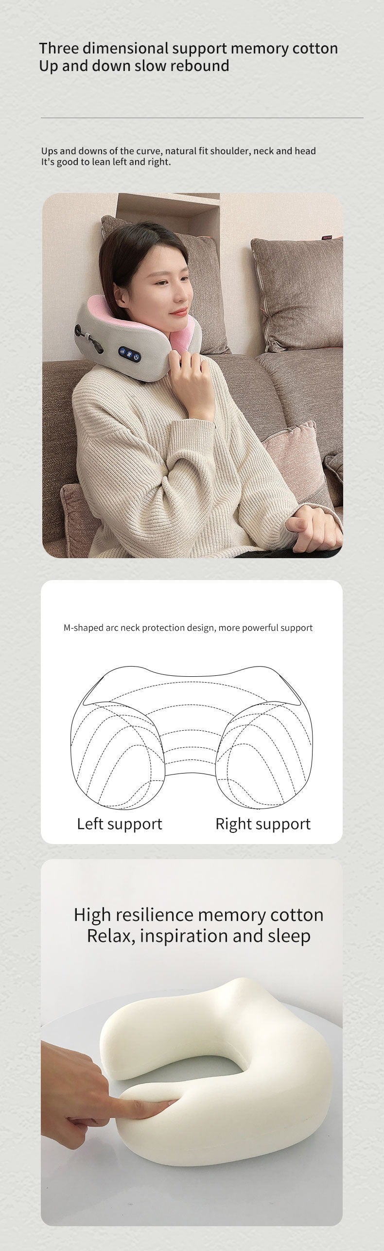 Elektrisches wiederaufladbares Körperkissen-Relaxmassagegerät, beheiztes Vibrationsmassagegerät | TH001 