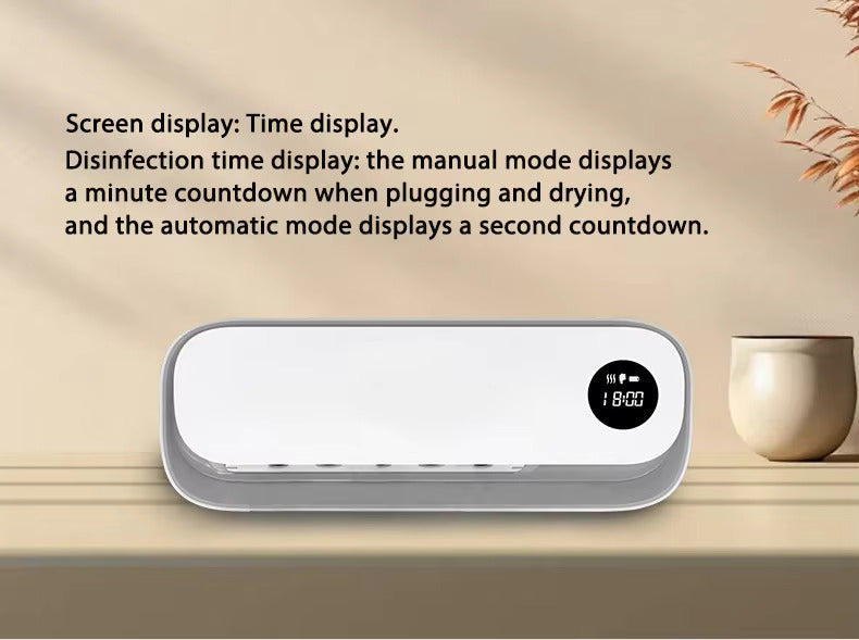 UVC-Zahnbürstensterilisator, wandmontierter Familienhalter mit USB-Ladefunktion und Ventilatortrocknung | SR-M4 