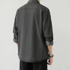 Herren Slim Fit Denim Langarmhemd Trendy Style Casual Arbeitsjacke Hemd | MT8003 