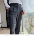 Stilvolle Business-Anzughose mit Plissee, trendige Mode, hohe Taille, lässig, schmale Passform, Vintage-Bleistifthose, Büro-Anzughose | F01 