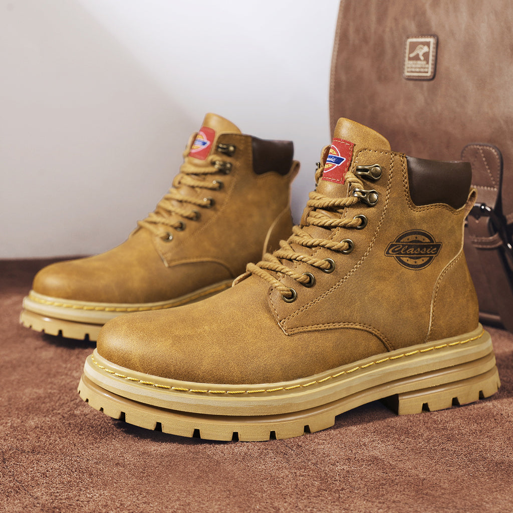 Herren-Lederstiefel im britischen Stil, High-Top-Arbeitskleidung, Freizeitschuhe | 6005 