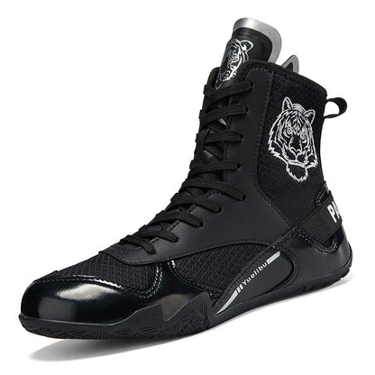Qiku Bao Combat Sports Shoes | Unisex Wrestling & Boxing Shoes | Gum Rubber Sole for Muay Thai & Martial Arts | QK1139