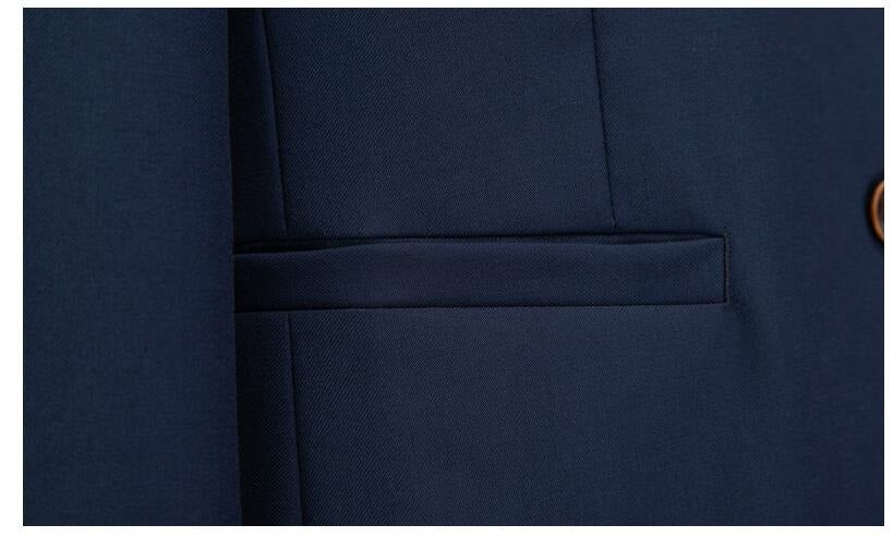 Lässiger Business-Anzug für Herren mit Stehkragen, einfarbig, einreihiger Zhongshan-Zweiteiler | 203 